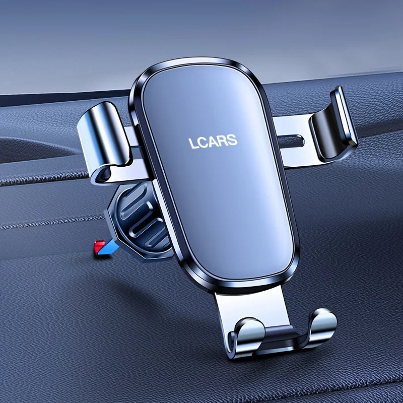 Lcars Car Phone Holder, Car Air Vent Gravity Clip Spiral Hook, Aluminum Alloy Panel Anti-Shake Multifunctional In-Car Vertical Screen Universal Navigation Support Phone Mount ATS Car Design