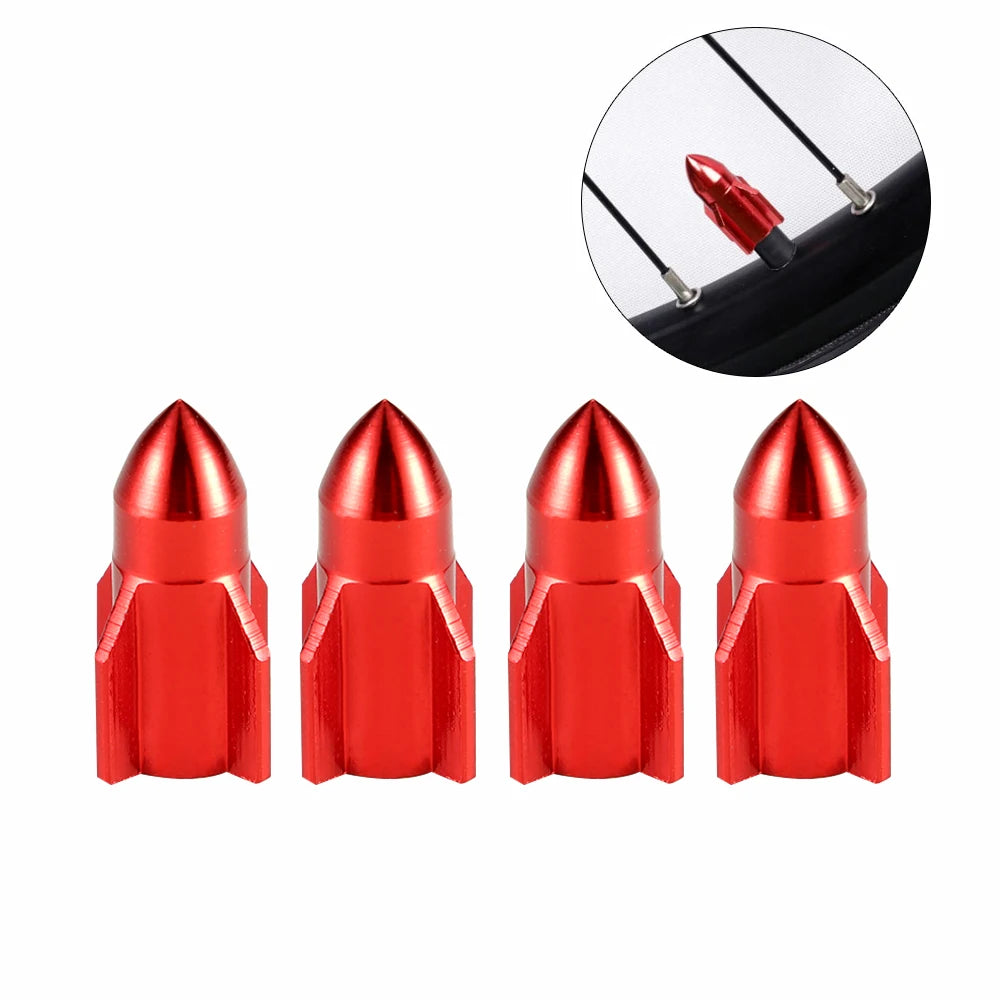 Rocket Tire Valve Caps – Decorative & Protective Stem Covers (4PCS)
