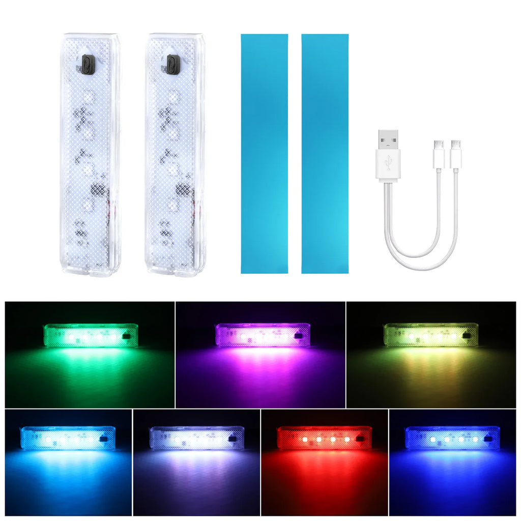 LED Car Welcome Door Lights Magnetic RGB Cars Atmosphere Warning Light Rechargeable Wireless Doors Step Courtesy Opening Lamps ATS Car Design