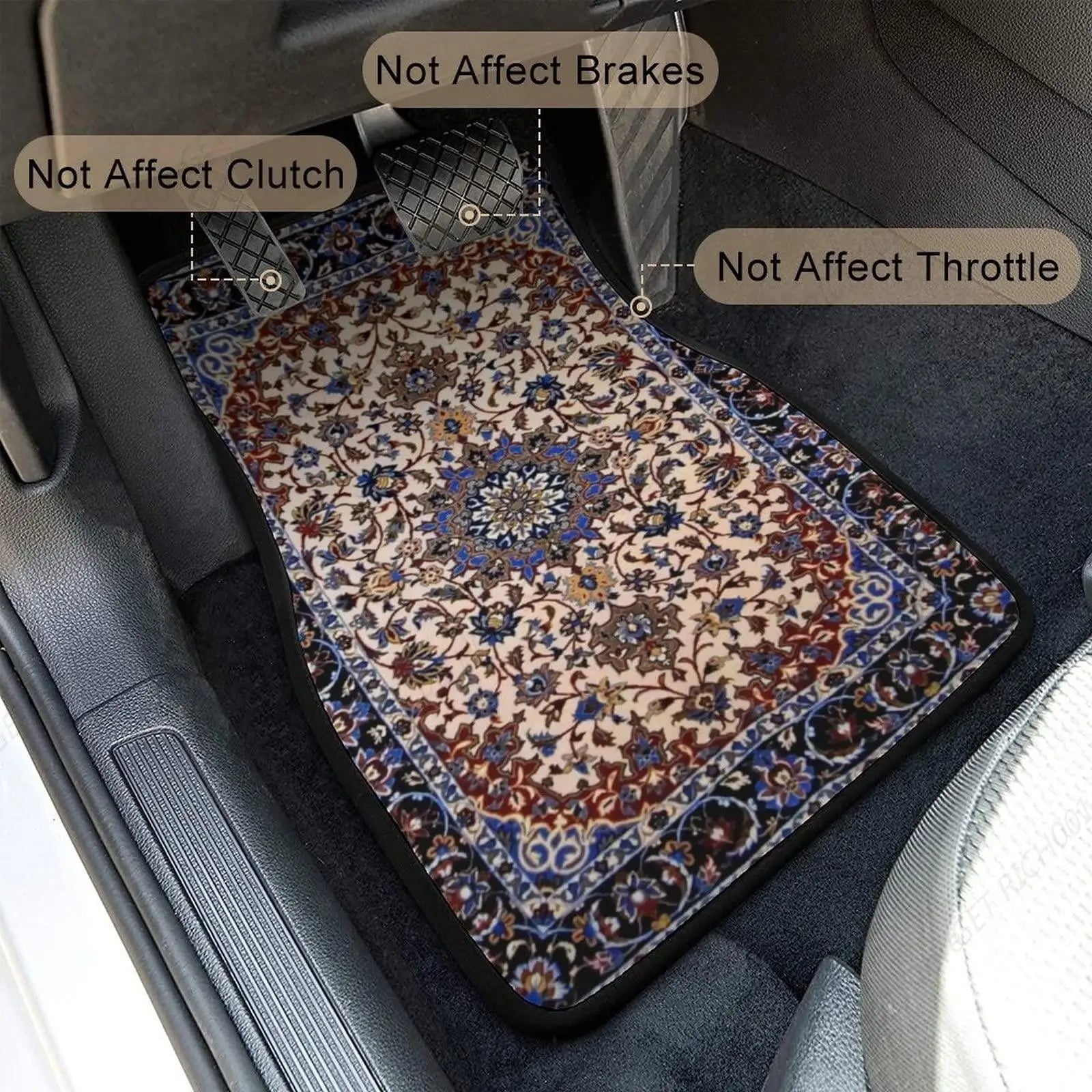 Antique Persian Pattern, Blue Oriental Carpet 4 Pieces Car Floor Mats Car Carpets Full Sets Universal Fit for SUV, Vans Trucks ATS Car Design