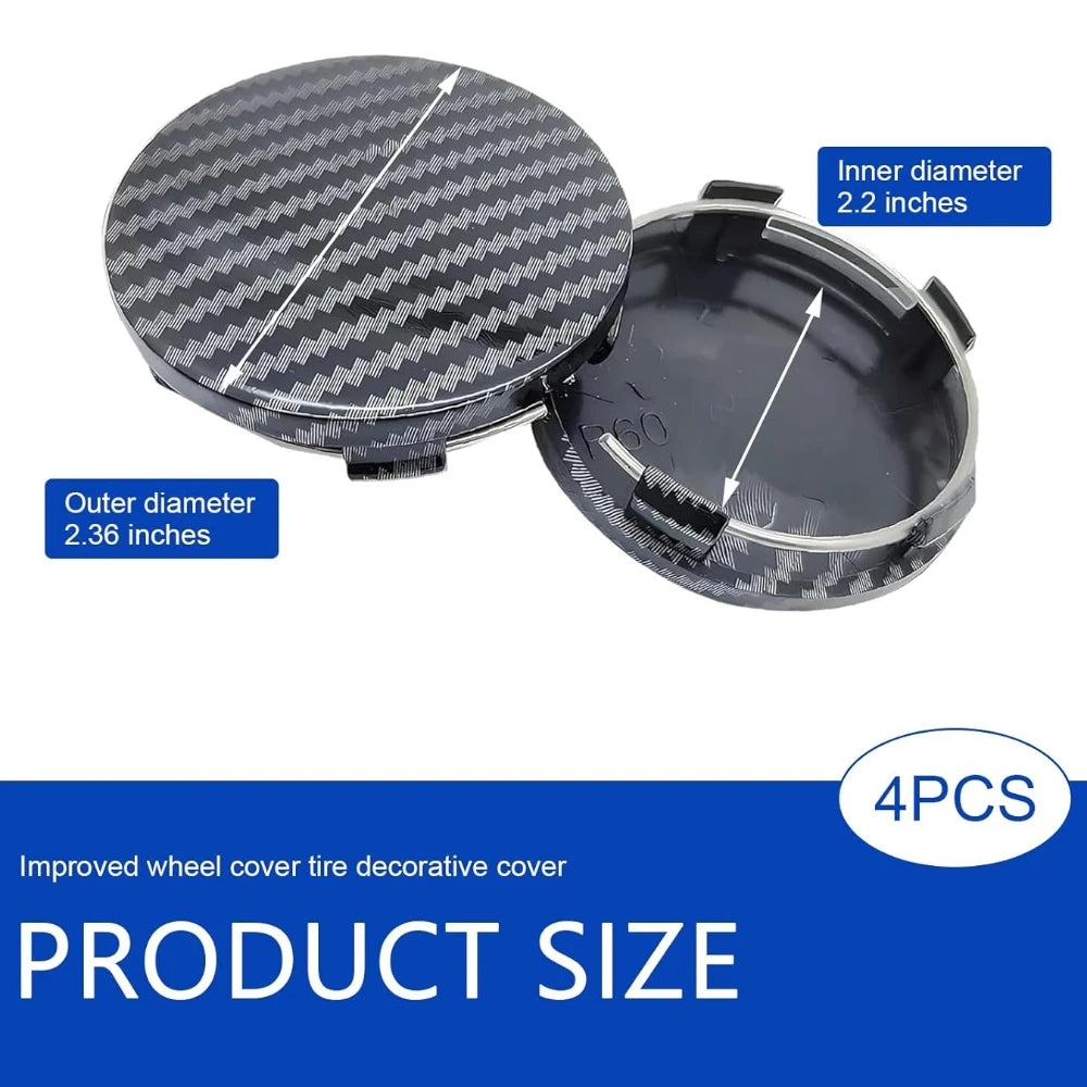 4 PCS Car Wheel Center Cap, Wheel Center Hub Caps Modification Decoration ABS Snap-in Anti-Falling Fastening Center Caps ATS Car Design