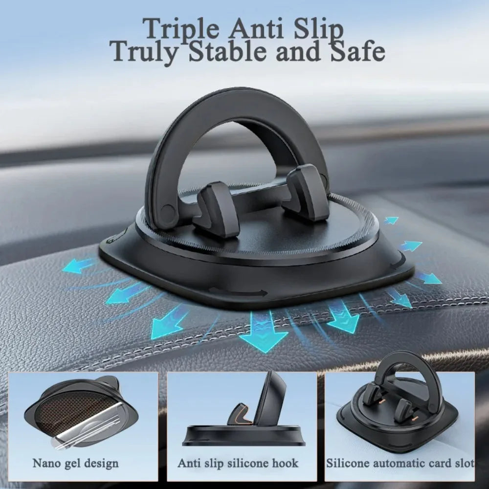 Dashboard Car Phone Holder 360° Rotation Universal Car Phone Mount With Non-Slip Silicone Replacement Tools For Smartphone ATS Car Design