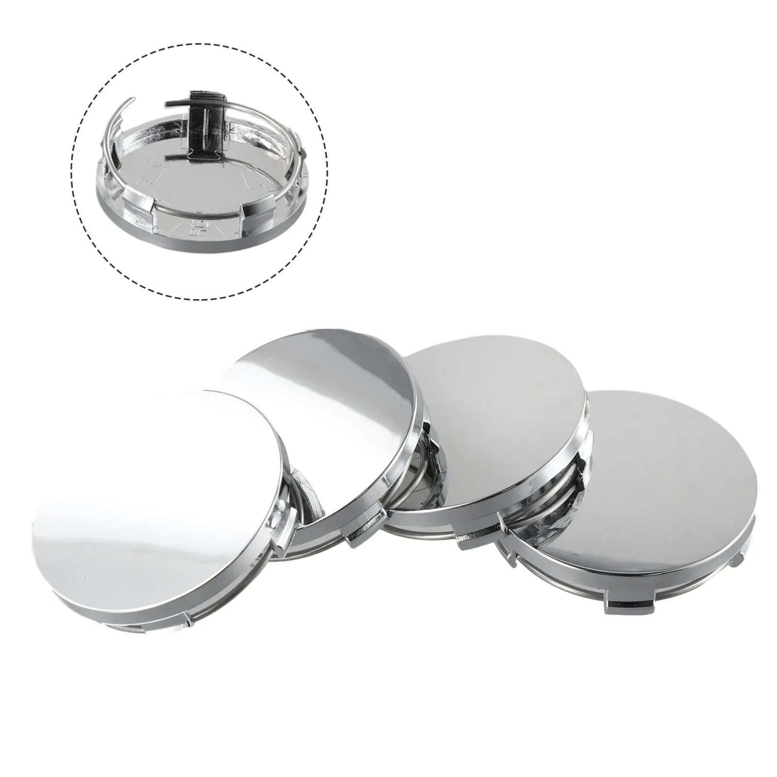 4 PCS 60mm Car Hub Center Covers New ABS Black Silver Universal Car Truck Vehicle Wheel Hub Center Cap Cover Car Accessories ATS Car Design