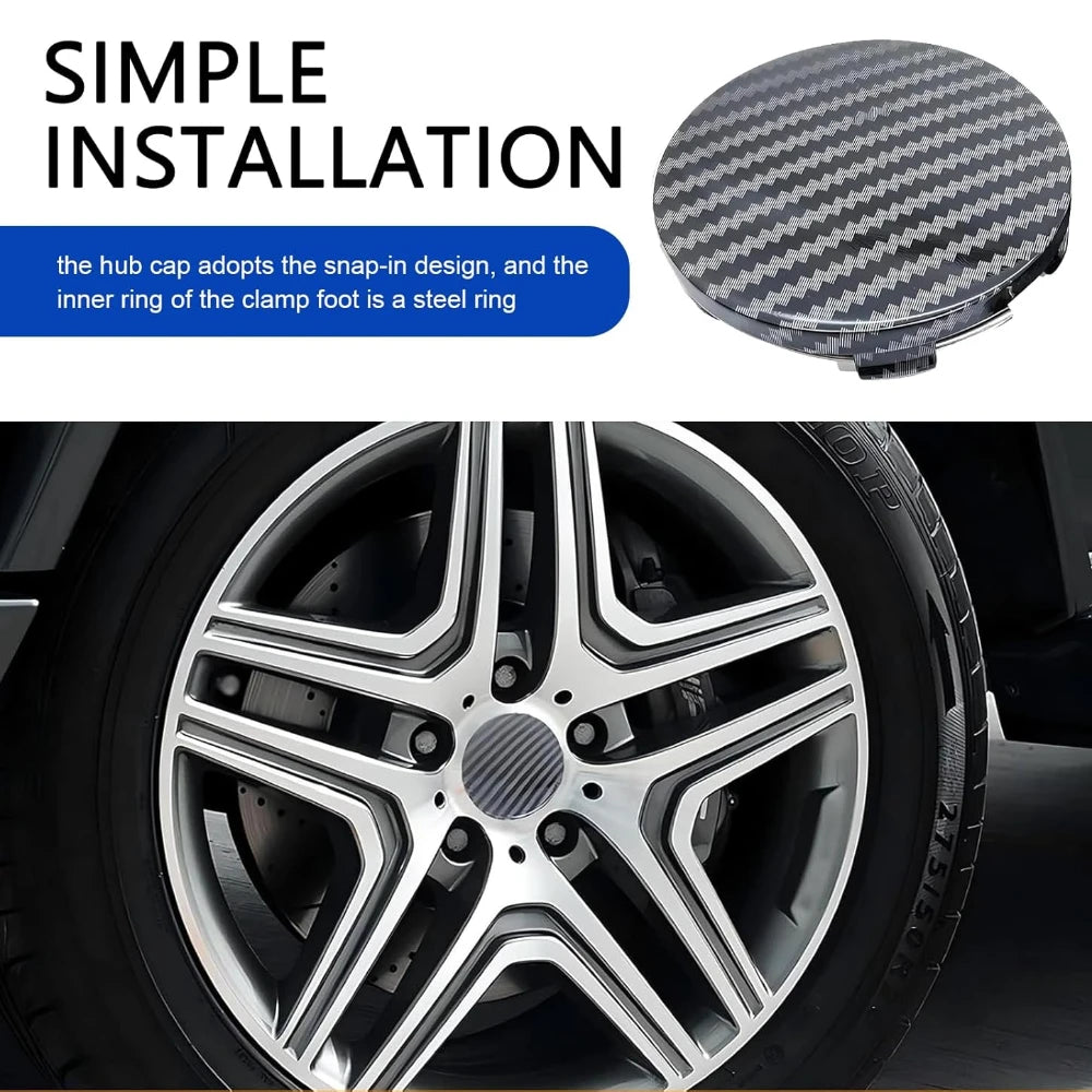 4 PCS Car Wheel Center Cap, Wheel Center Hub Caps Modification Decoration ABS Snap-in Anti-Falling Fastening Center Caps ATS Car Design