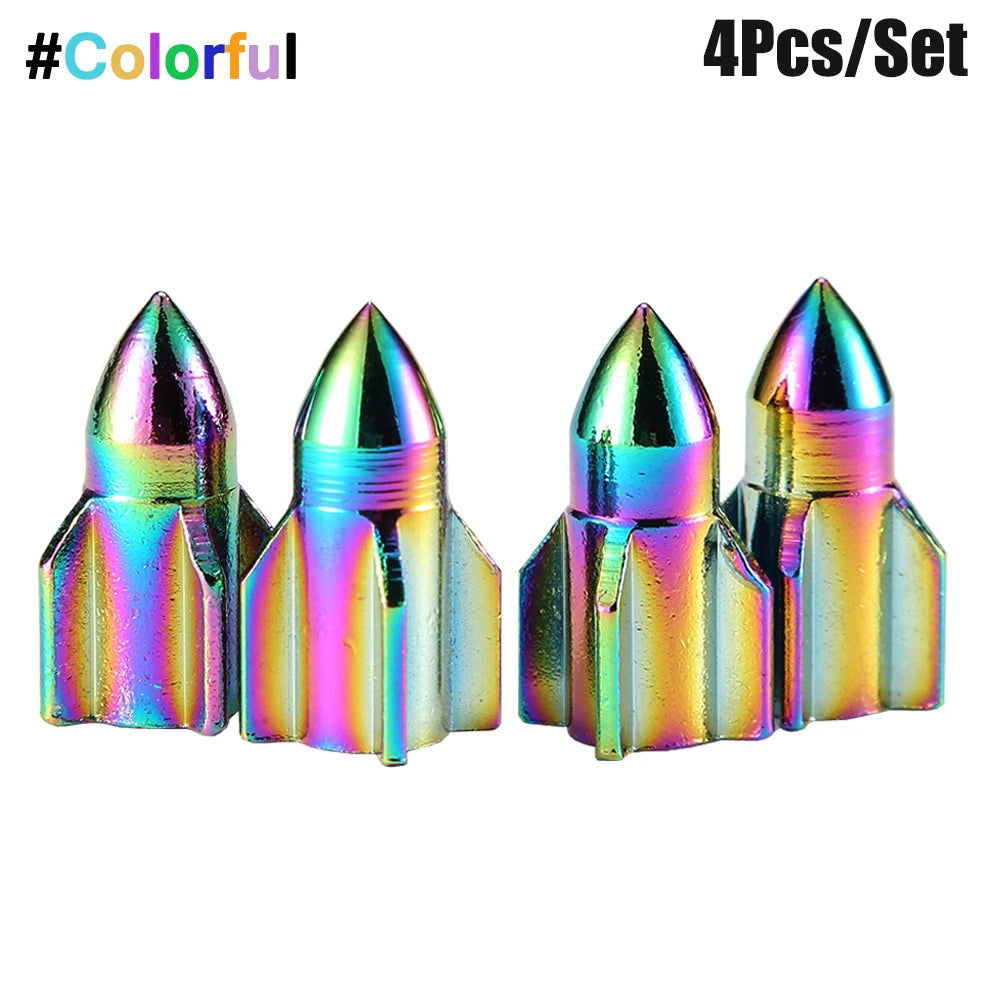 Rocket Tire Valve Caps – Decorative & Protective Stem Covers (4PCS)