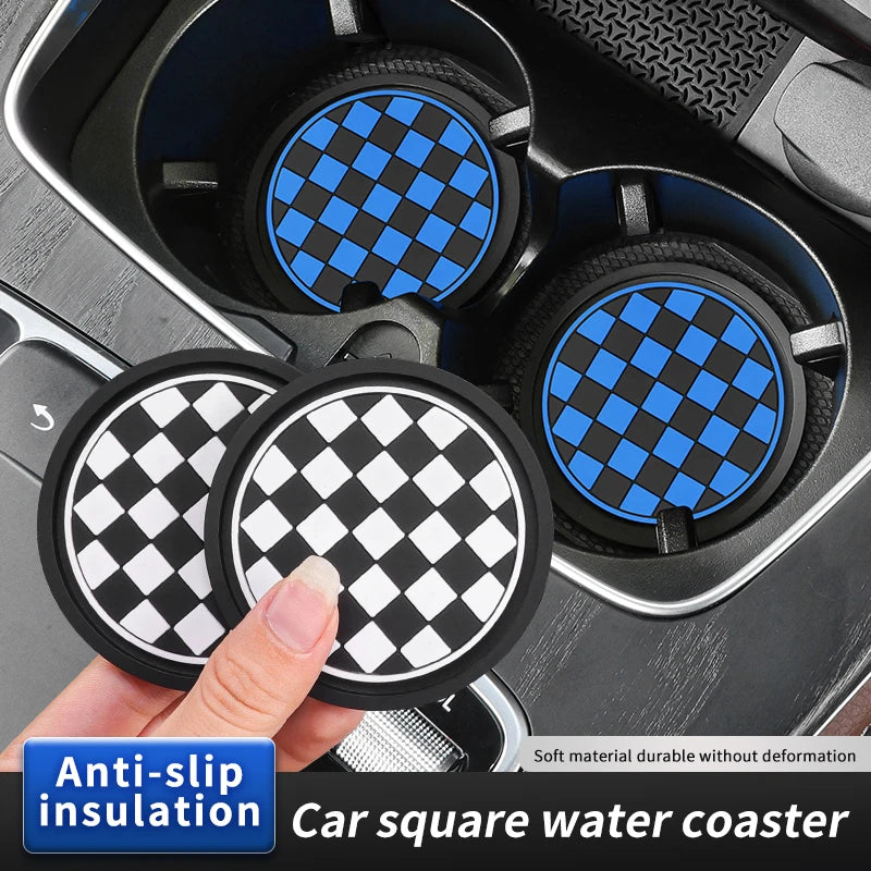 2pcs Car Cup Holder Anti-Slip Coasters Premium PVC Car Coasters Universal Fits Perfectly For Most Cup Car Interior Accessories ATS Car Design