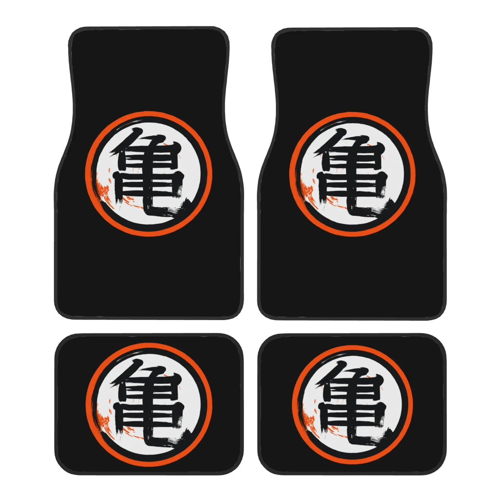 DBZ Kanji Car Floor Mats Universal Non-Slip Carpets Rugs Front & Rear Car Foot Mats Set of 4 Pieces Auto Accessories Decoration ATS Car Design