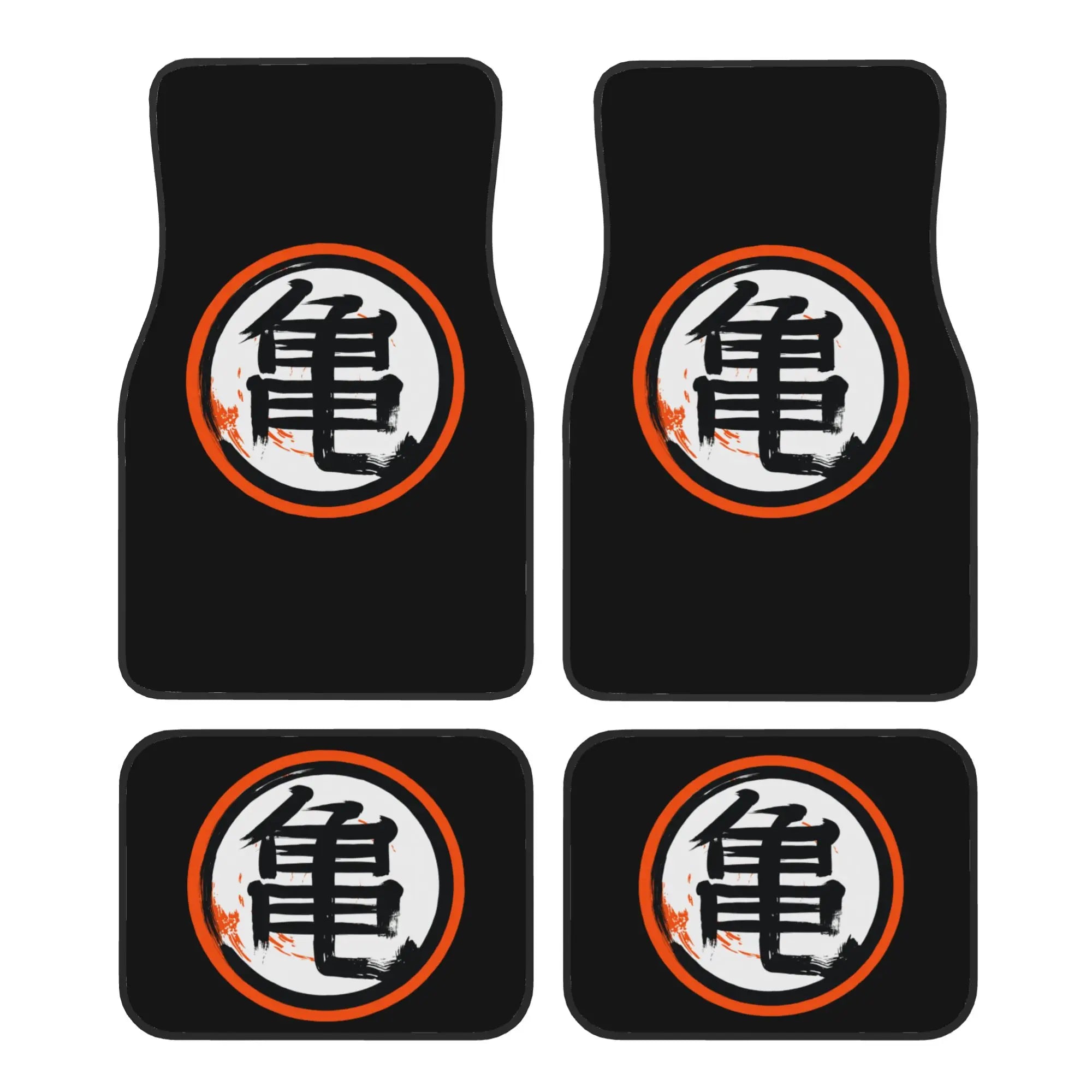DBZ Kanji Car Floor Mats Universal Non-Slip Carpets Rugs Front & Rear Car Foot Mats Set of 4 Pieces Auto Accessories Decoration ATS Car Design