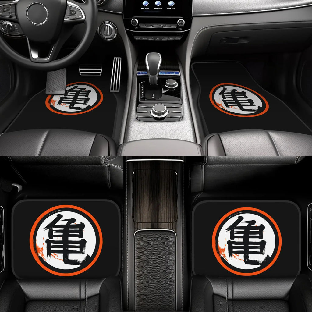 DBZ Kanji Car Floor Mats Universal Non-Slip Carpets Rugs Front & Rear Car Foot Mats Set of 4 Pieces Auto Accessories Decoration ATS Car Design