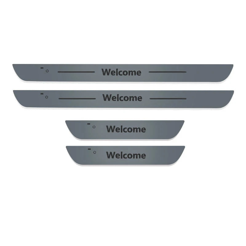 Car Welcome Door Sill Light Threshold Lamp Welcome Plate Pedal Light with Wireless LED Light Adjustable color changing mode ATS Car Design