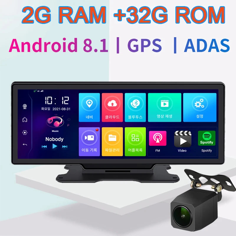 Bluavido 4G ADAS Android Dash Cam Car Dashboard Screen GPS Navigation Dual Camera FHD 1080P Car Video Recorder Night Vision DVR ATS Car Design