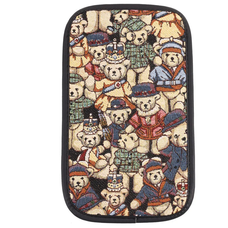 Car center armrest box decorative mat linen retro ethnic style cleaning mat ATS Car Design