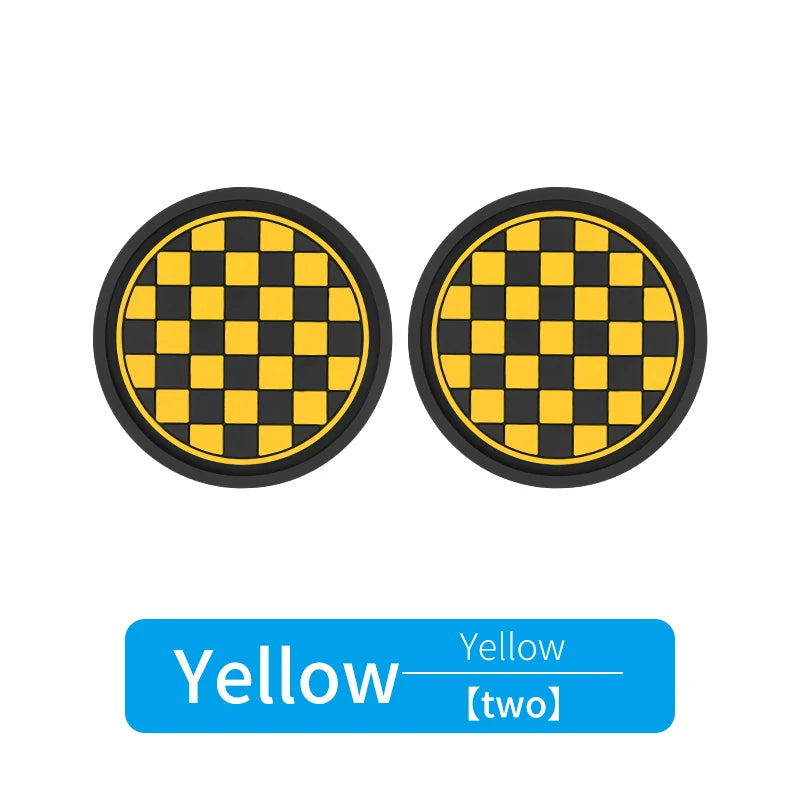2pcs Car Cup Holder Anti-Slip Coasters Premium PVC Car Coasters Universal Fits Perfectly For Most Cup Car Interior Accessories ATS Car Design