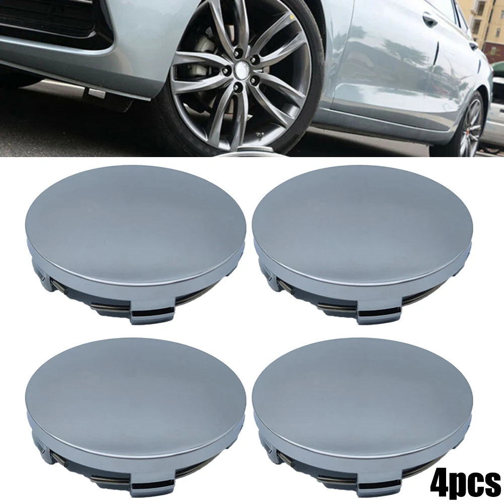 4pcs 60mm New ABS Black / Silver Universal Car Wheel Hub Center Cap Cover For Most Cars Trucks Wheels Tires & Parts Wear Parts ATS Car Design