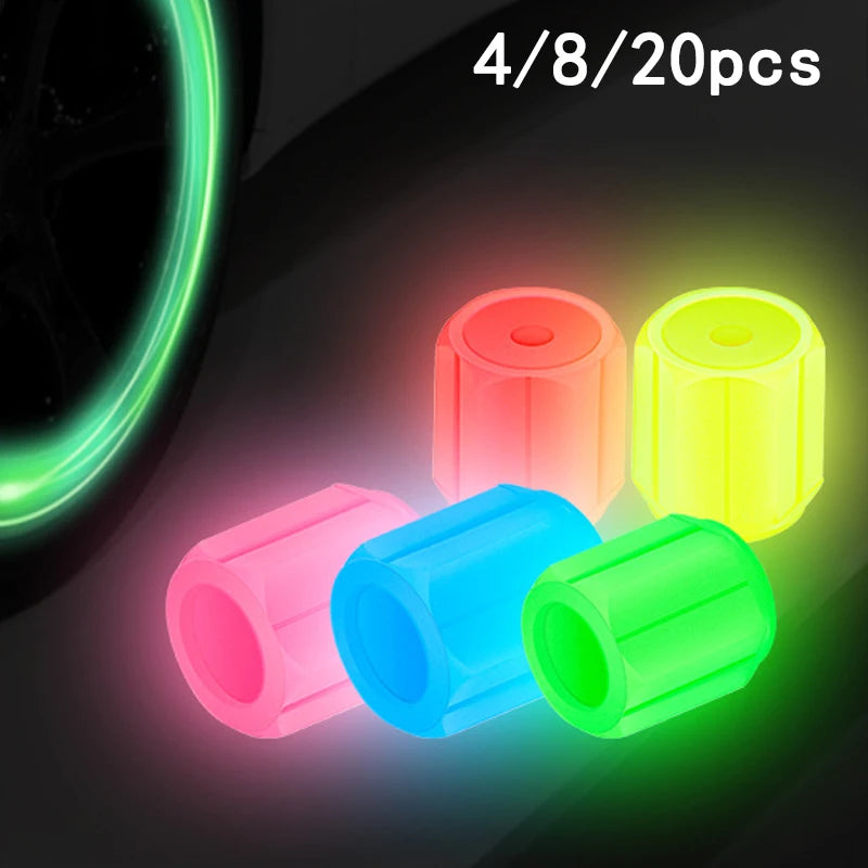 Luminous Tire Valve Caps – Glow-in-the-Dark Wheel Valve Covers