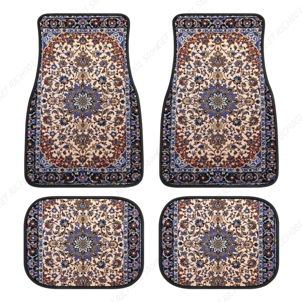Antique Persian Pattern, Blue Oriental Carpet 4 Pieces Car Floor Mats Car Carpets Full Sets Universal Fit for SUV, Vans Trucks ATS Car Design