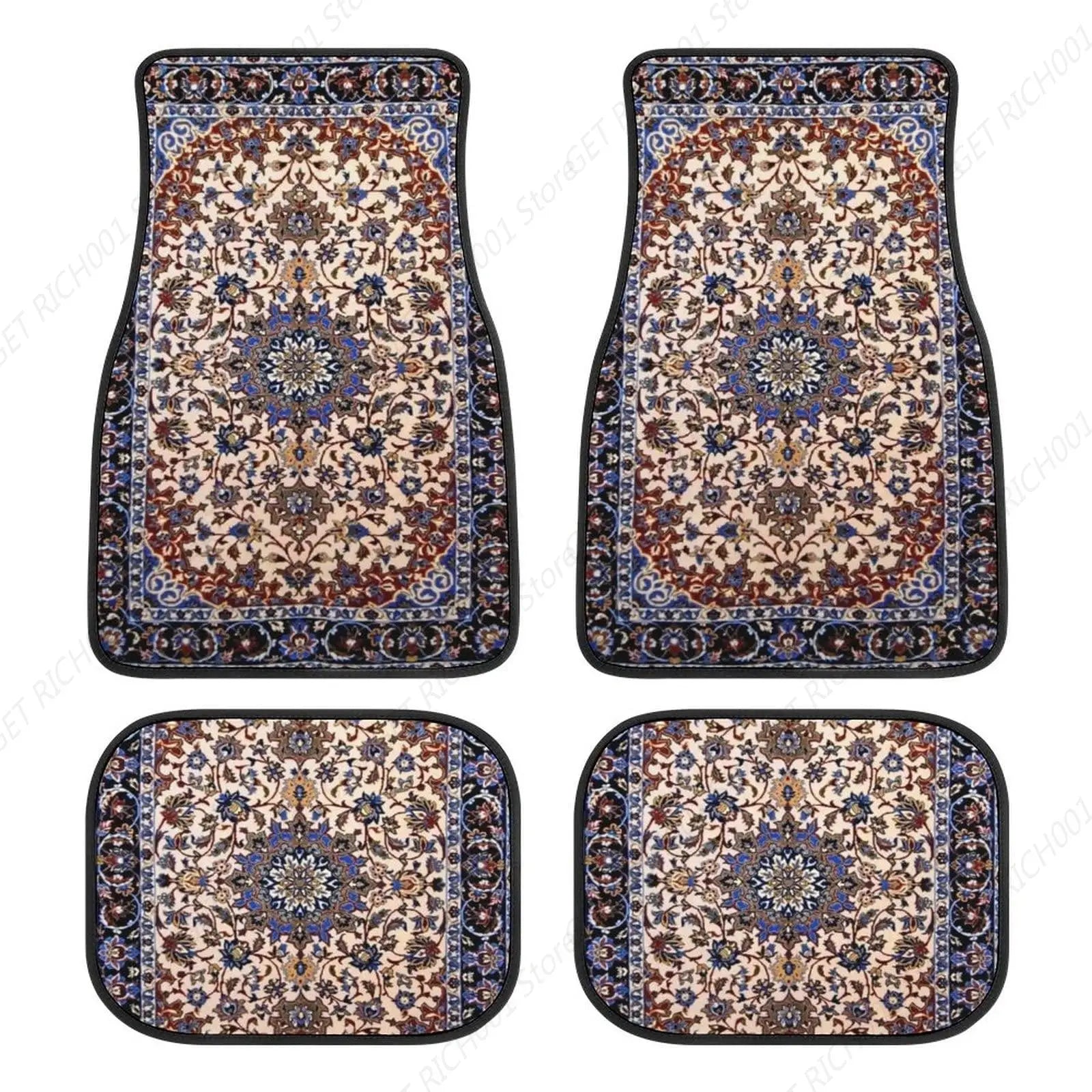 Antique Persian Pattern, Blue Oriental Carpet 4 Pieces Car Floor Mats Car Carpets Full Sets Universal Fit for SUV, Vans Trucks ATS Car Design