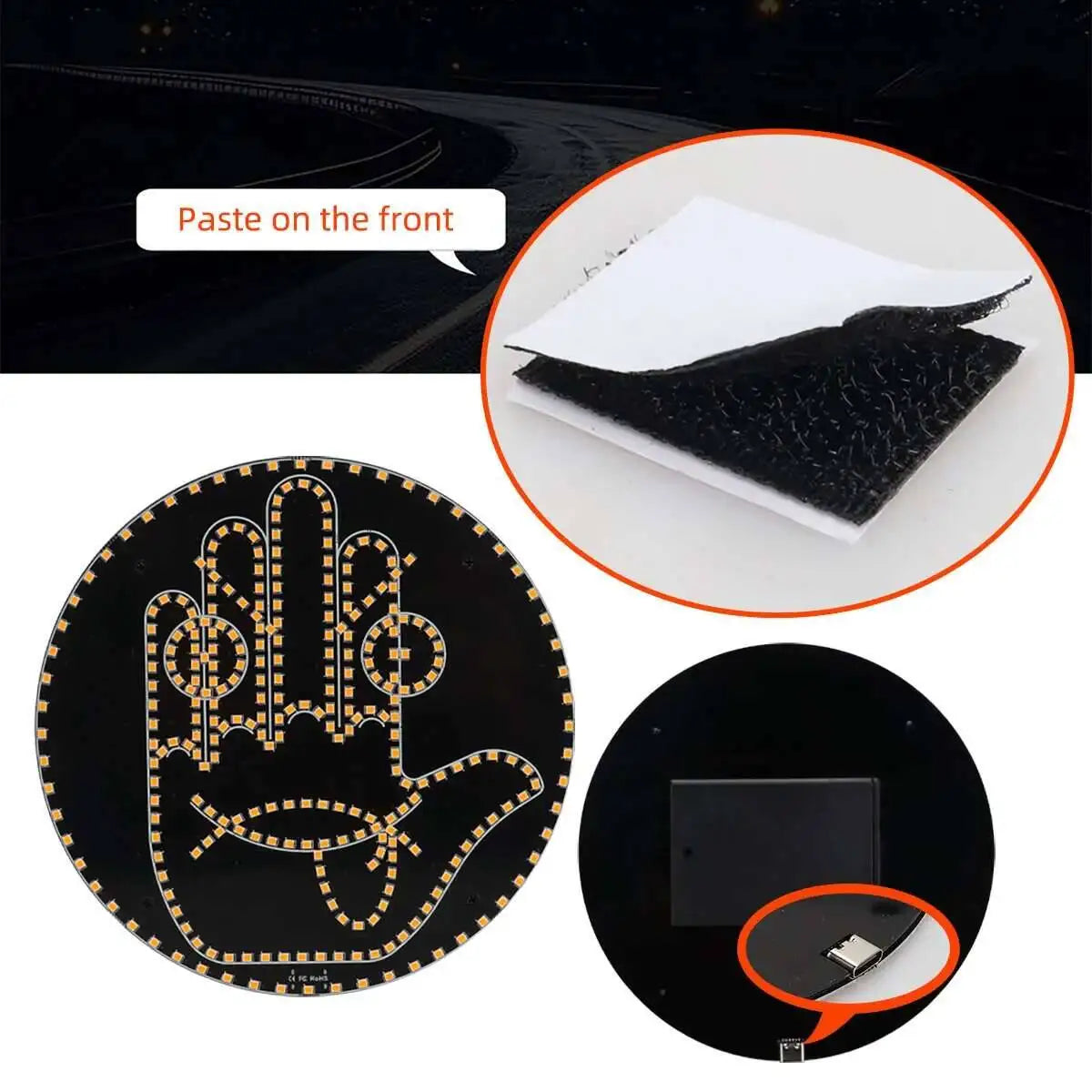 Car LED Funny Facial Expression Light With Remote Control Rear Window Multi-Function Warning Reminder Lamp Exterior Accessories ATS Car Design