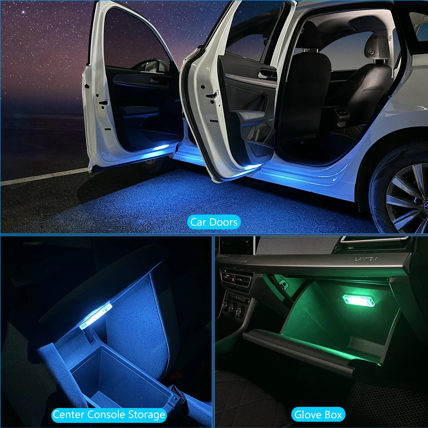 LED Car Welcome Door Lights Magnetic RGB Cars Atmosphere Warning Light Rechargeable Wireless Doors Step Courtesy Opening Lamps ATS Car Design