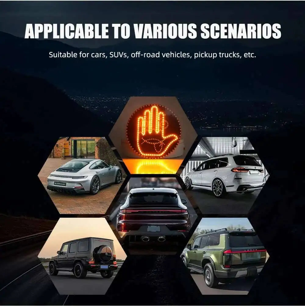 Car LED Funny Facial Expression Light With Remote Control Rear Window Multi-Function Warning Reminder Lamp Exterior Accessories ATS Car Design
