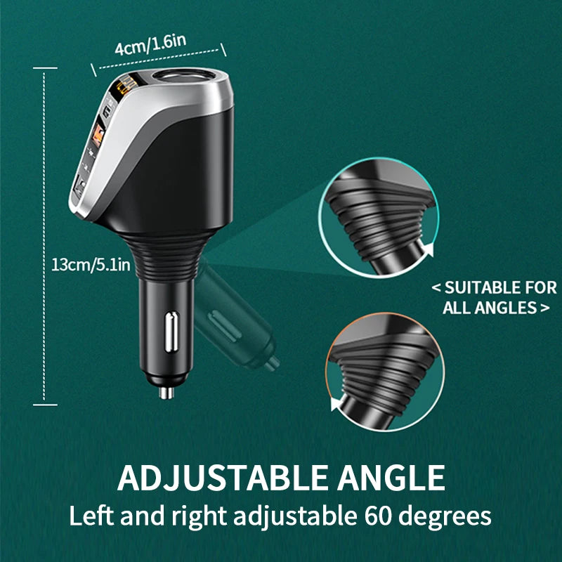BLALION 180W USB Car Charger Super Fast Charging QC3.0 PD 66W Quick Charge Cigarette Lighter Socket For iPhone Xiaomi Samsung ATS Car Design