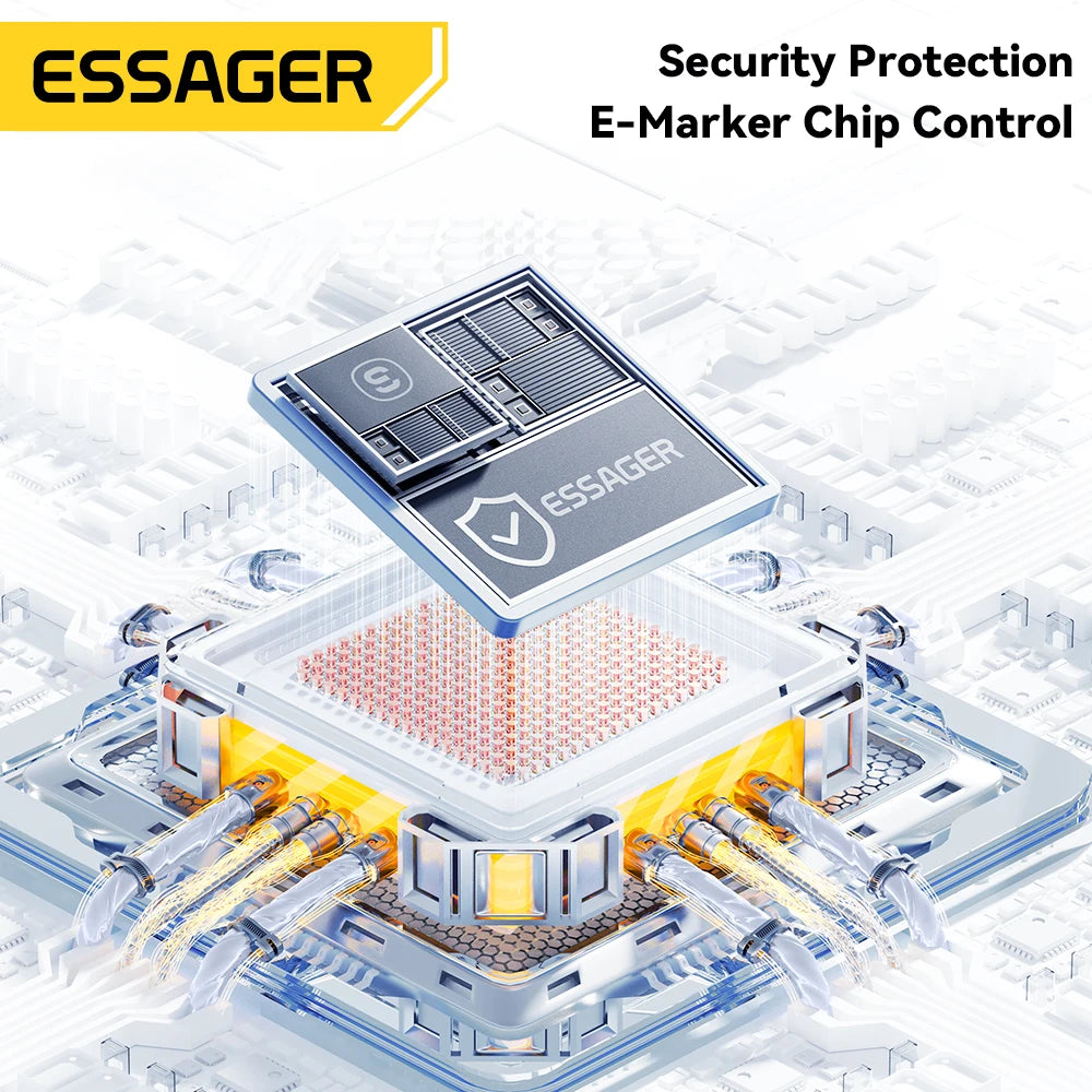 Essager Car Spring Type C Cable  For iPhone 16 15 Xiaomi Samsung 100W PD Fast Charging For Macbook iPad Type C to Type C Cable ATS Car Design