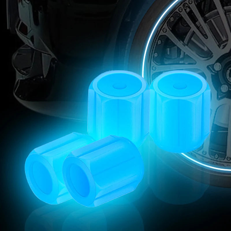 Luminous Tire Valve Caps – Glow-in-the-Dark Wheel Valve Covers