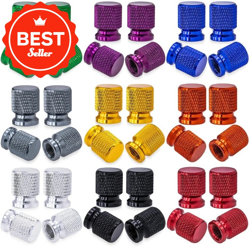 Aluminum Alloy Tire Valve Caps – External Thread Dustproof Valve Stem Covers