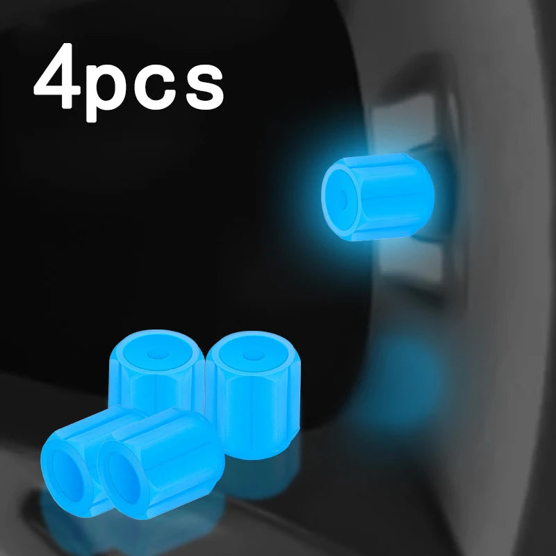 Luminous Tire Valve Caps – Glow-in-the-Dark Wheel Valve Covers