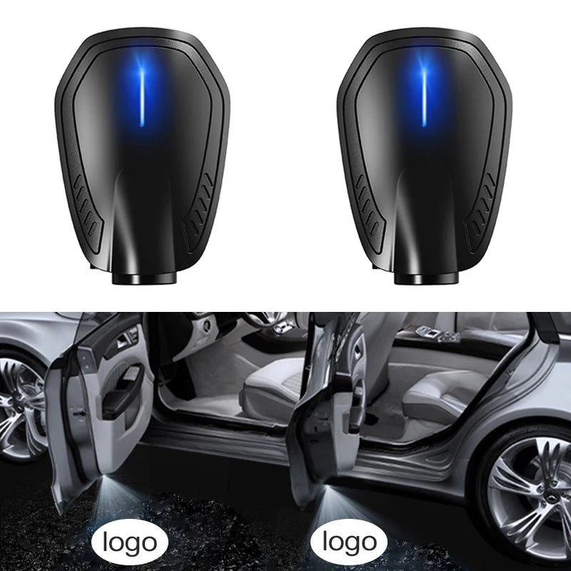 2pcs Universal Car Door Welcome Logo Light Car Styling LED Projector Laser Logo Ghost Shadow Lamp Night Lights Car Accessories ATS Car Design