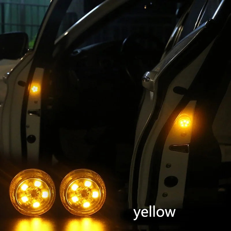 LED Car Opening Door Safety Warning Anti-collision Lights Magnetic Induction Strobe Flash Waterproof Collision Lamps Accessories ATS Car Design