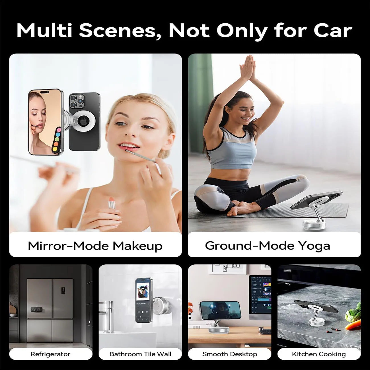 Magnetic Suction Cup Phone Mount for Magsafe 360° Adjustable Magnetic Car Phone Holder Pocket Size Foldable Car Mount ATS Car Design