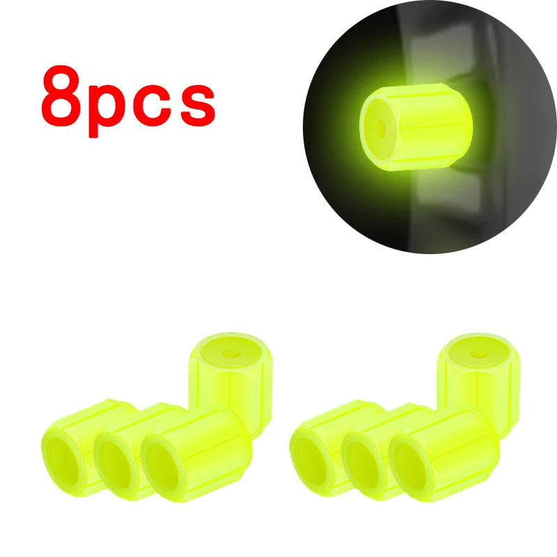 Luminous Tire Valve Caps – Glow-in-the-Dark Wheel Valve Covers
