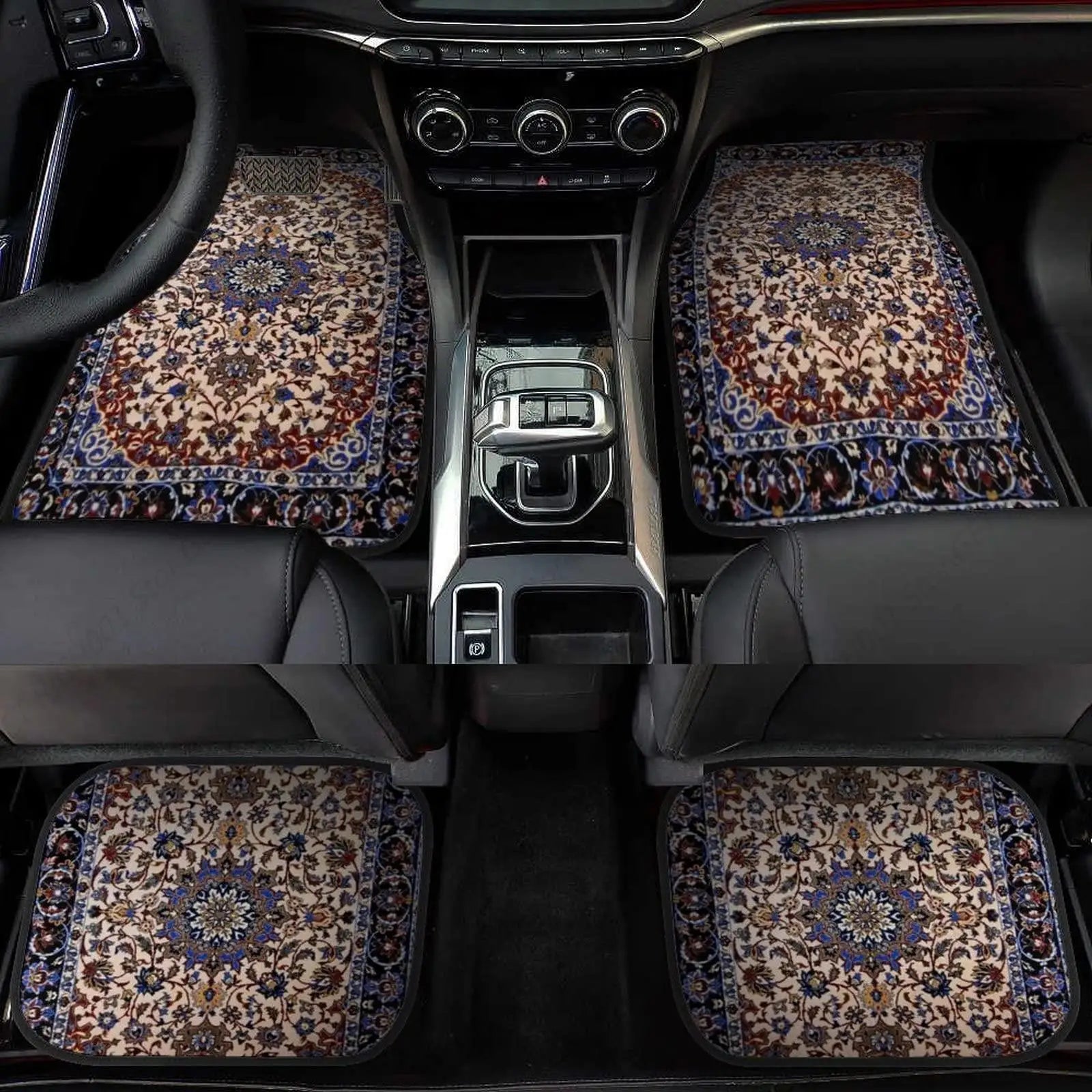 Antique Persian Pattern, Blue Oriental Carpet 4 Pieces Car Floor Mats Car Carpets Full Sets Universal Fit for SUV, Vans Trucks ATS Car Design