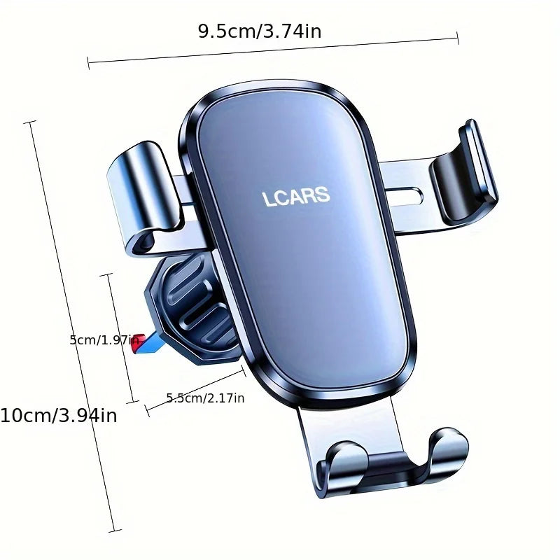 Lcars Car Phone Holder, Car Air Vent Gravity Clip Spiral Hook, Aluminum Alloy Panel Anti-Shake Multifunctional In-Car Vertical Screen Universal Navigation Support Phone Mount ATS Car Design