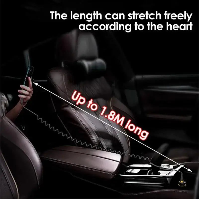 Type-C To Type-C Fast Charging Cable PD 120W 6A Spring Coiled Extendable Type C Cord Car Phone Charging Cable For iPhone Samsung ATS Car Design