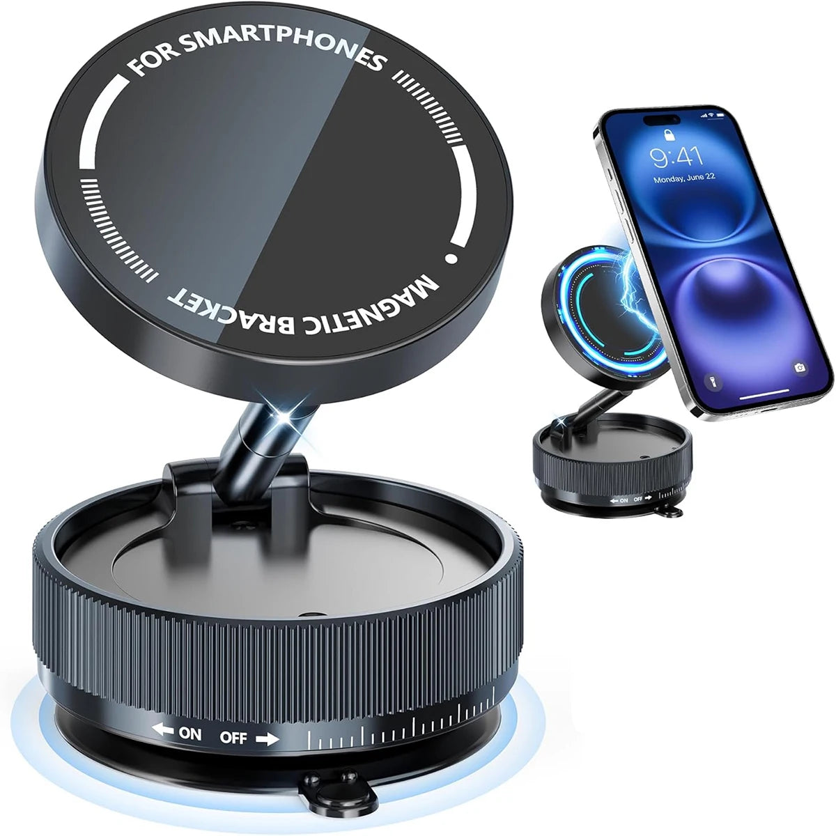 Magnetic Suction Cup Phone Mount for Magsafe 360° Adjustable Magnetic Car Phone Holder Pocket Size Foldable Car Mount ATS Car Design