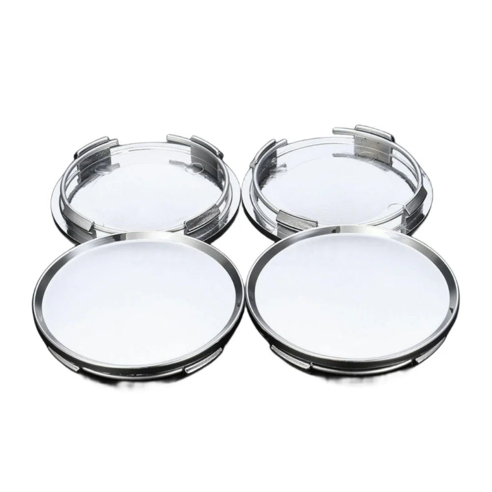 4PCS 63mm No Logo Universal ABS Plastic Car Wheel Center Cap Hubcap Chrome Silver Car Vehicle Rim Hub Cap Auto Replacement Part ATS Car Design