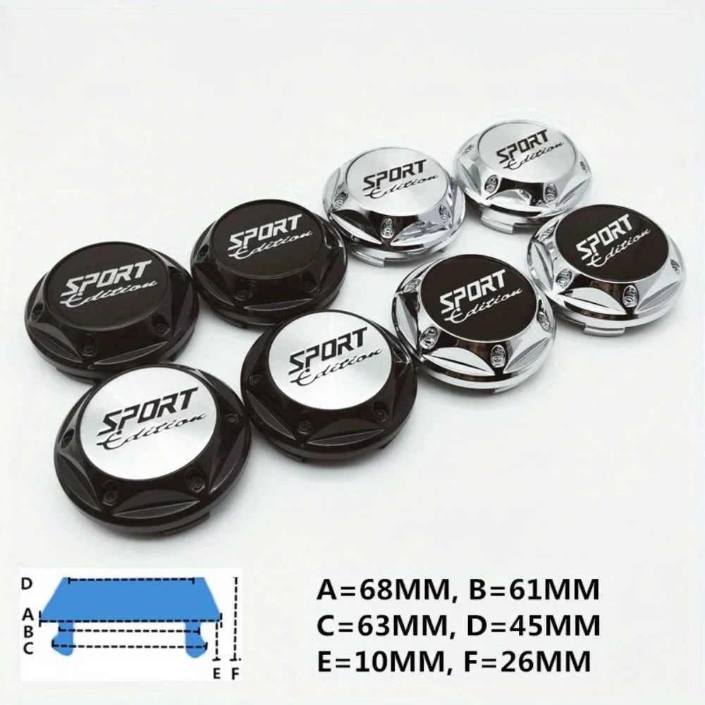 4pcs Wheel Hub Center Caps 65mm Diameter Durable Car Tire Center Badge Covers for All Vehicle Models Vehicle Modification ATS Car Design
