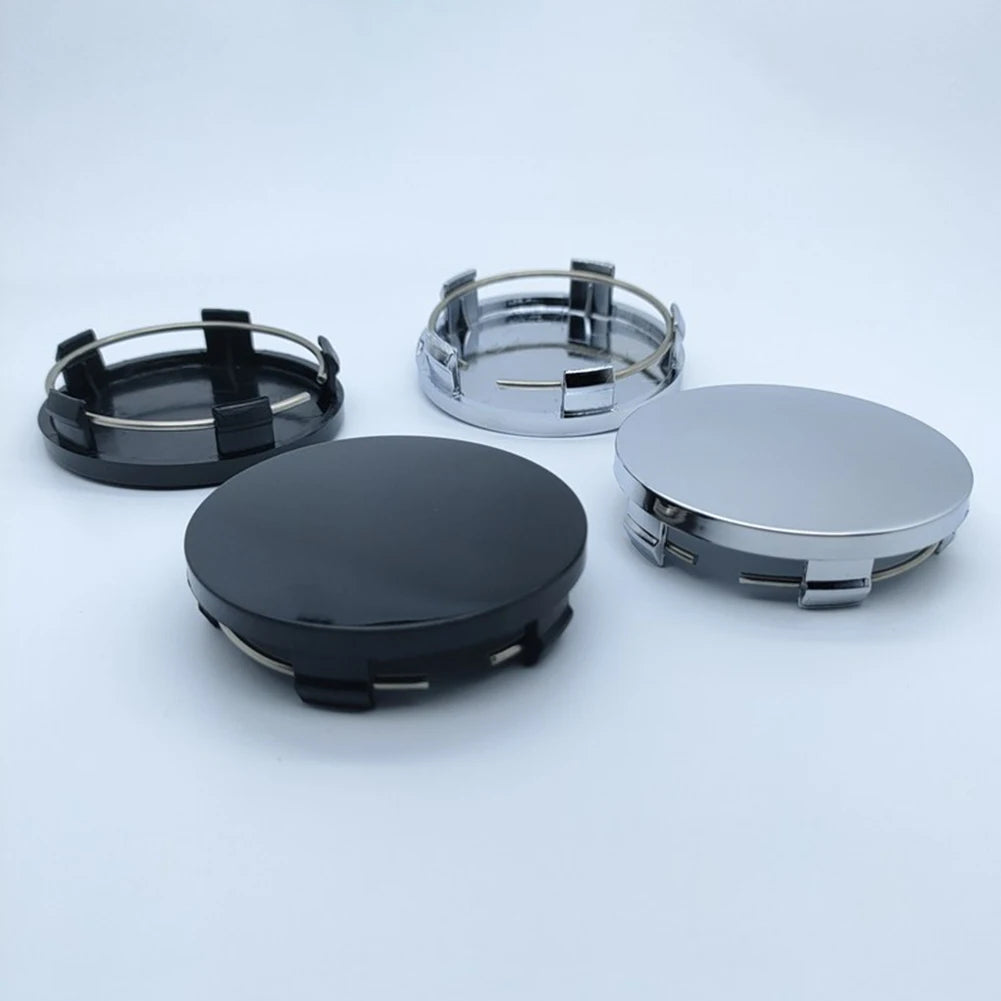 4pcs 60mm New ABS Black / Silver Universal Car Wheel Hub Center Cap Cover For Most Cars Trucks Wheels Tires & Parts Wear Parts ATS Car Design