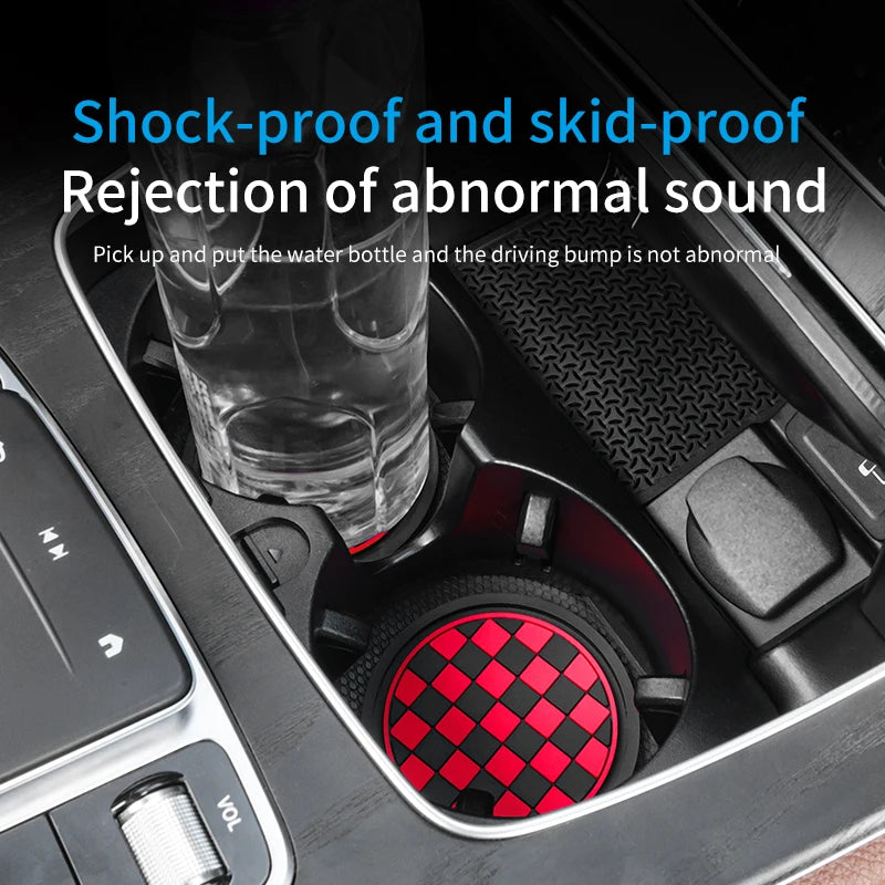 2pcs Car Cup Holder Anti-Slip Coasters Premium PVC Car Coasters Universal Fits Perfectly For Most Cup Car Interior Accessories ATS Car Design