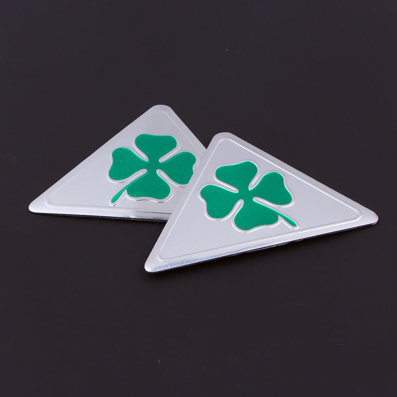 Suitable For Car Metal Lucky Guard Four-leaf Clover Bumper Stickers Four-leaf Clover Car Body Sticker ATS Car Design