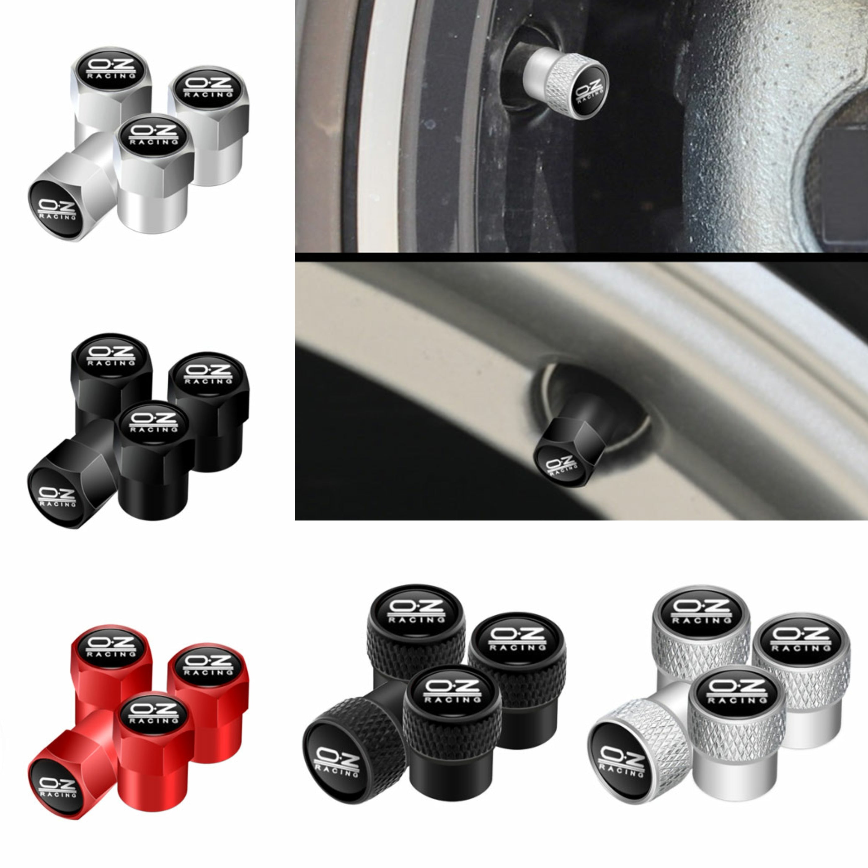 OZ Racing Style Tire Valve Caps – Universal Aluminum Air Valve Covers
