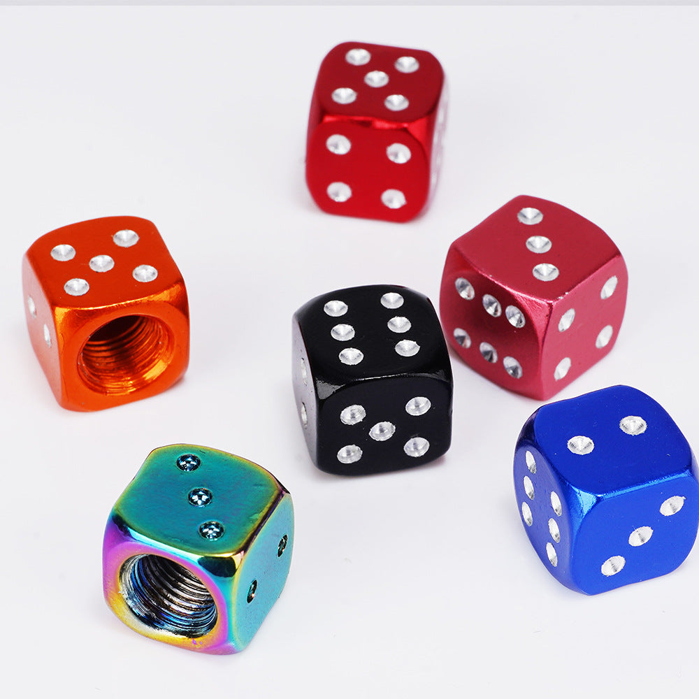 Creative Colorful Dice Tire Aluminum Alloy Valve ATS Car Design